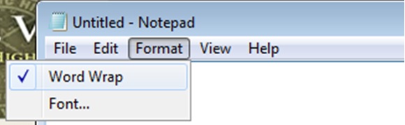 turning on word wrap